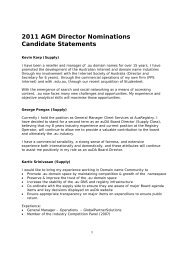 2011 AGM Director Nominations Candidate Statements - auDA