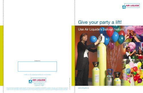 Air Liquide'sTM baloon helium - Give your party a lift! - BLUESHIELD