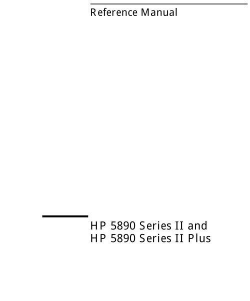 HP 5890 Series I and Series II Reference Manual (05890 ... - Ipes.us