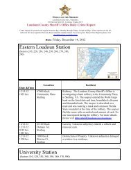 Daily Crime Report - Loudoun County Sheriff's Office