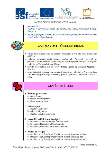 VY_03_Z6E_23, HydrosfÃ©ra - Vodstvo na pevninÃ¡ch 1.pdf