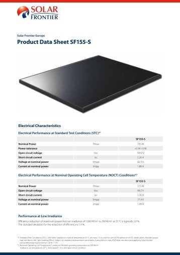 Product Data Sheet SF155-S - SolarClarity