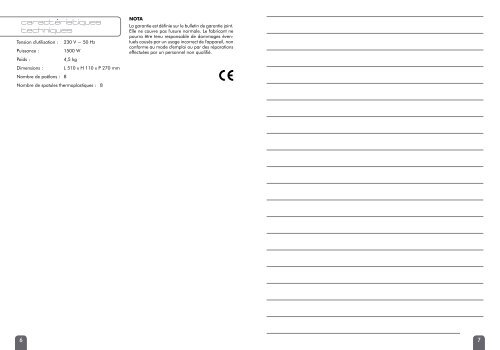 Notice d'utilisation - Raclette-Gril 8 parts - QC 258 A - Riviera et Bar