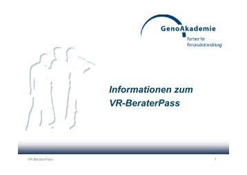 Informationen zum VR-BeraterPass - GenoAkademie