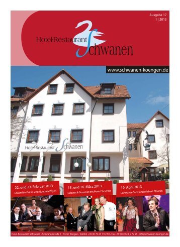 Schwanen-Journal Januar 2013 - Hotel - Restaurant Schwanen