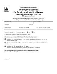 Employee's Request For Family and Medical Leave - Citgo