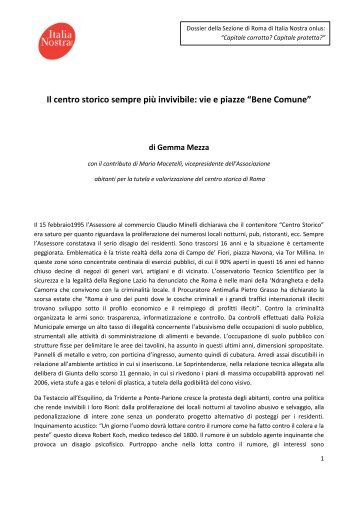 articolo di Gemma Mezza - Italia Nostra