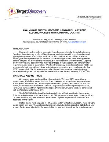 CZE Protein Isoforms Poster.pdf - Target Discovery