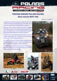 TrophÃ©e Enduro classement provisoire - Club Polaris France