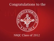 Congratulations to the - New Mexico Junior College