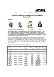 Choices of Specac Presses and Press Related Accessories - Madatec