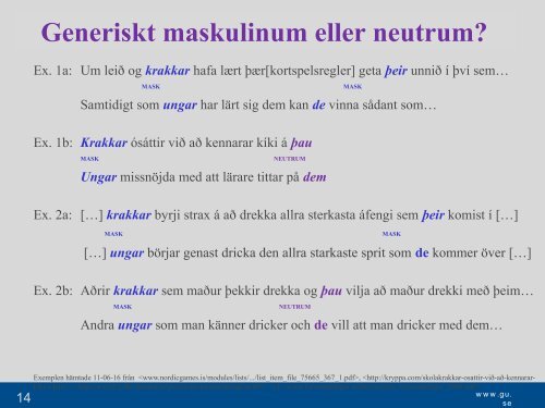 Generiskt - Institutionen fÃ¶r svenska sprÃ¥ket - GÃ¶teborgs universitet