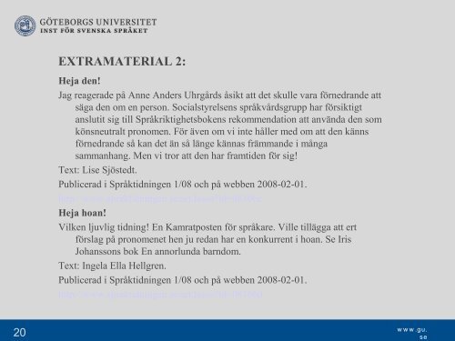 Generiskt - Institutionen fÃ¶r svenska sprÃ¥ket - GÃ¶teborgs universitet