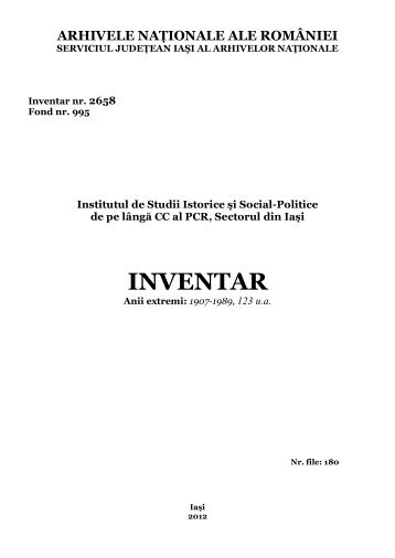 INVENTAR - Arhivele NaÅ£ionale ale RomÃ¢niei