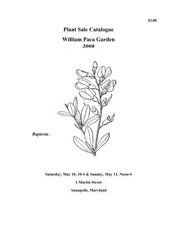 Plant Sale Catalogue William Paca Garden - Historic Annapolis ...