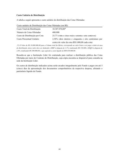 FII BB RENDA DE PAPÃIS IMOBILIÃRIOS - Banco do Brasil