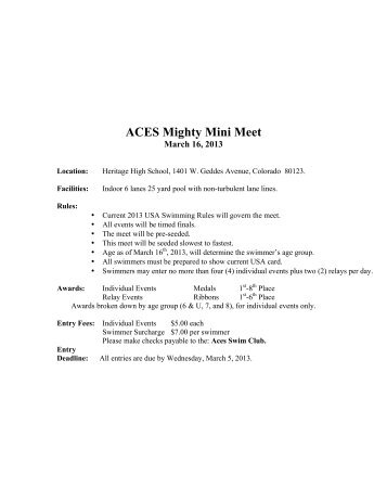 ACES Mighty Mini Meet-Members - Aces Swim Club