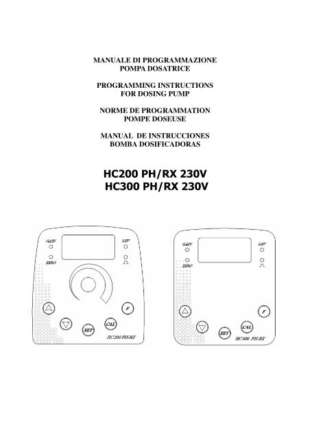 HC200 PH/RX 230V HC300 PH/RX 230V - Aqua Water Systems