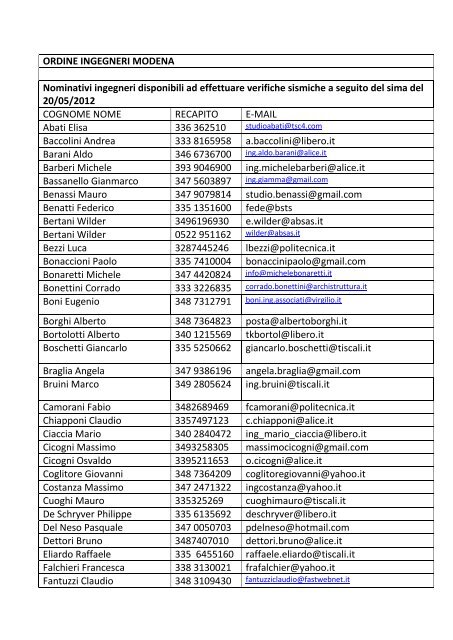 ORDINE INGEGNERI MODENA - Lapam