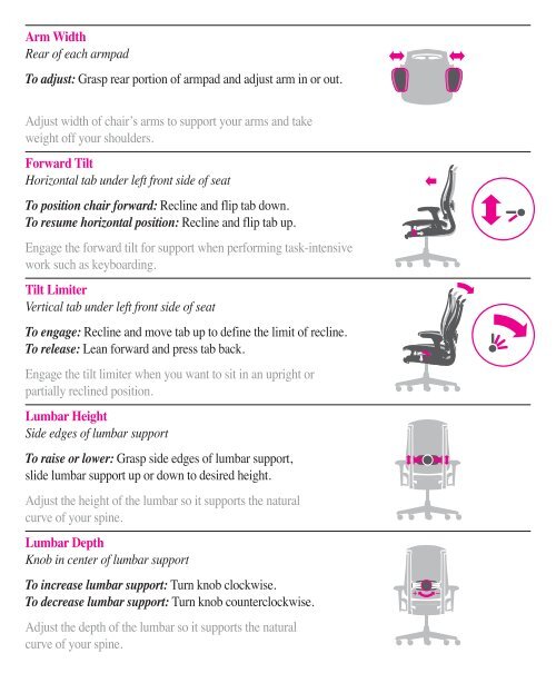 Celle Chair Adjustment Guide - Herman Miller