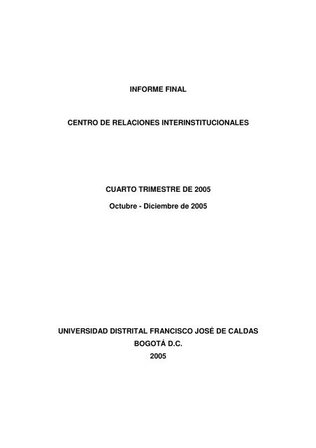 INFORME FINAL CENTRO DE RELACIONES ... - CERI