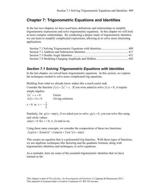chapter 7 trigonometric identities formulas chapter 7 trigonometric identities formulas