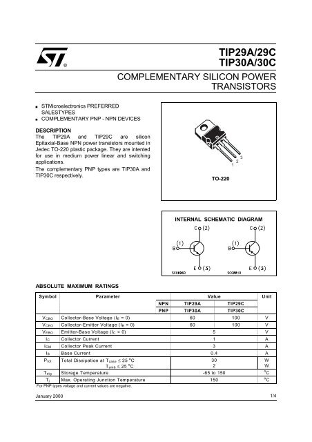 5 x TIP29A NPN TRANSISTORS TO-220