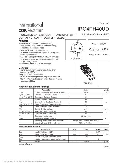 Irg4ph40ud Ir Pdf Te Epc Lpc