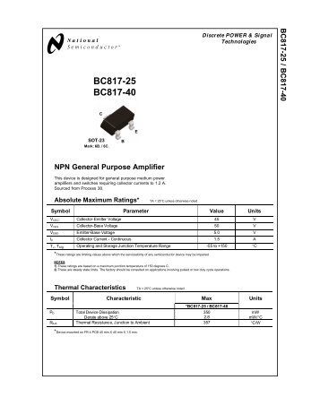 BC817-25/BC817-40 NPN General Purpose Amplifier - TE-EPC-LPC