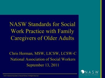 NASW Standards for Social Work Practice with Family Caregivers of ...