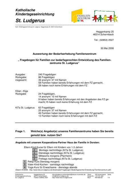 Auswertung Fragebogen Kita St Ludgerus De