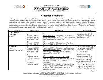 Comparison of Antiemetics