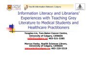 Information Literacy and Librarians' Experiences with ... - OpenGrey