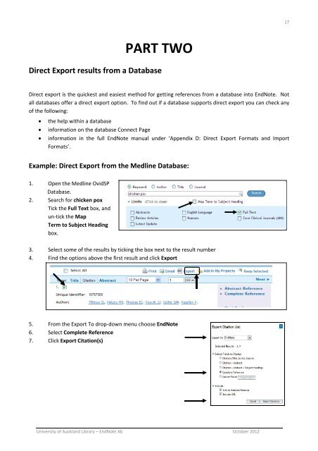 EndNote X6 (Word 2010) - The University of Auckland Library