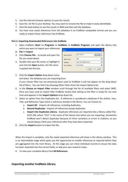 EndNote X6 (Word 2010) - The University of Auckland Library