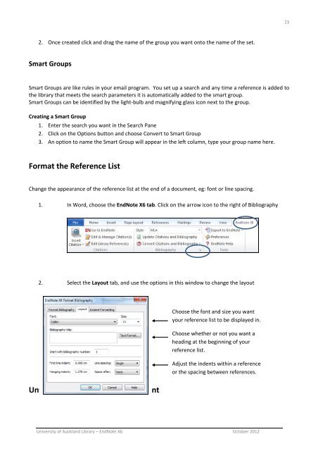 EndNote X6 (Word 2010) - The University of Auckland Library