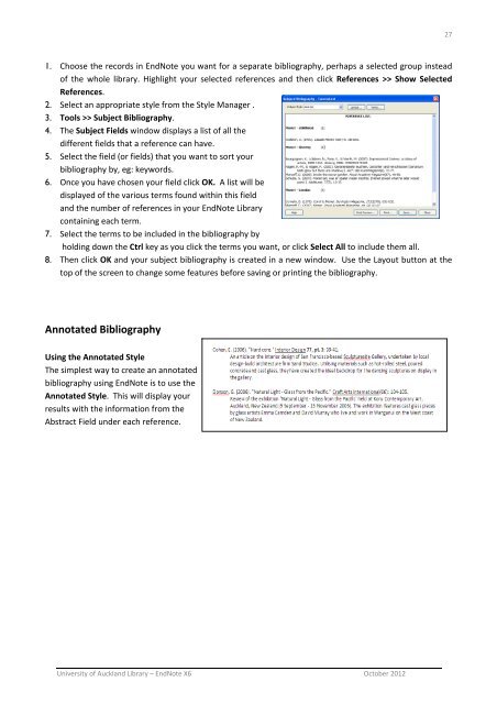 EndNote X6 (Word 2010) - The University of Auckland Library