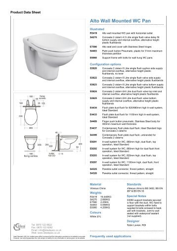 Alto Wall Mounted WC Pan - Trademate Home Page