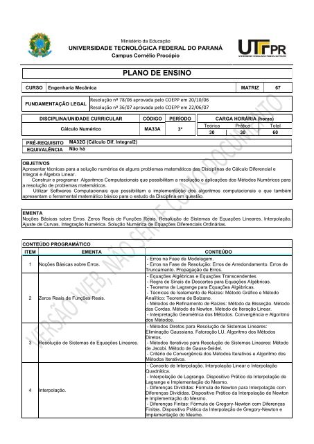 MA33A_CALCULO_NUMERICO_M31.pdf196 KB 08/10 ... - UTFPR