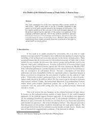 Five Models of the Political Economy of Trade Policy: A Review ...