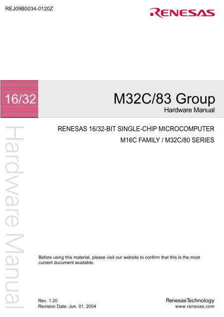 M32C/83 Group Hardware Manual - TE-EPC-LPC