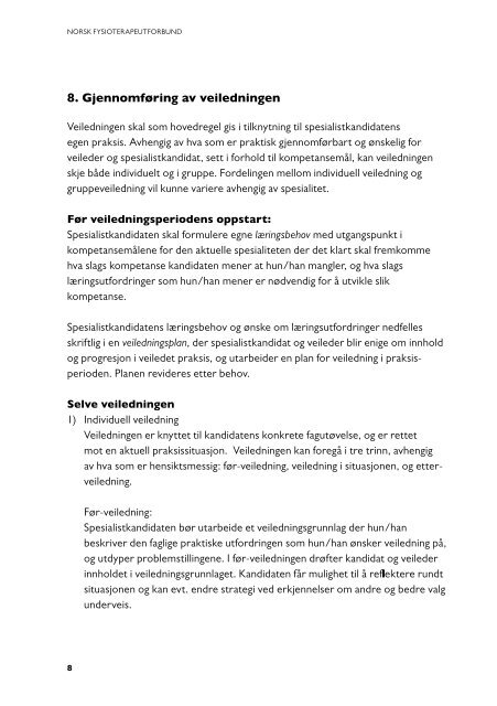 Veiledningshefte aug 11.pdf - Norsk Fysioterapeutforbund