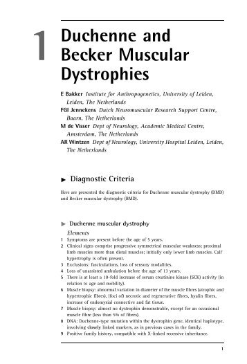 Duchenne and Becker Muscular Dystrophies - ENMC