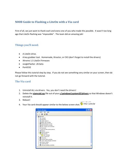N00B Guide to Flashing a LiteOn with a Via card - Xbox-Scene.com