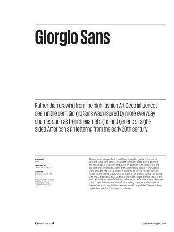 Giorgio Sans - Commercial Type