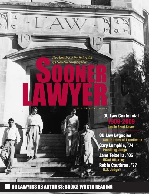 Sooner Lawyer Fall/Winter 2008 - OU College of Law - University of ...