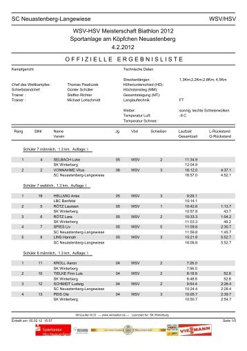 HSV-/WSV-Meisterschaften Biathlon in Neuastenberg, 04.