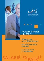 Pourquoi adhÃ©rer Ã  la CFE ? - Caisse des FranÃ§ais de l'Etranger