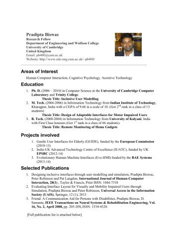 Resume - EDC - University of Cambridge