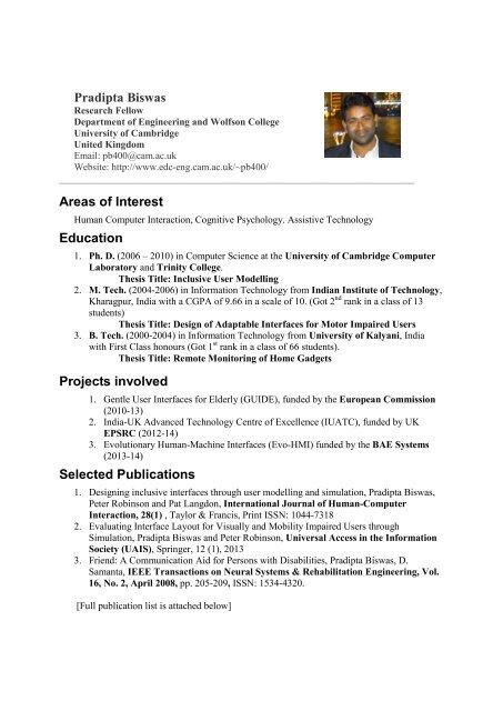 Resume - EDC - University of Cambridge